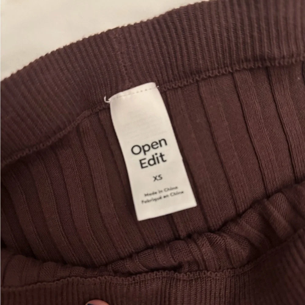 Open Edit Ribbed Cardigan Sweater Sweat - Brown - Picture 5 of 5